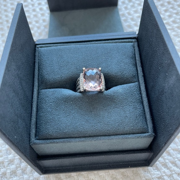 David Yurman Wheaton® Ring with Morganite and Pavé Diamonds Size 6 - Picture 14 of 14